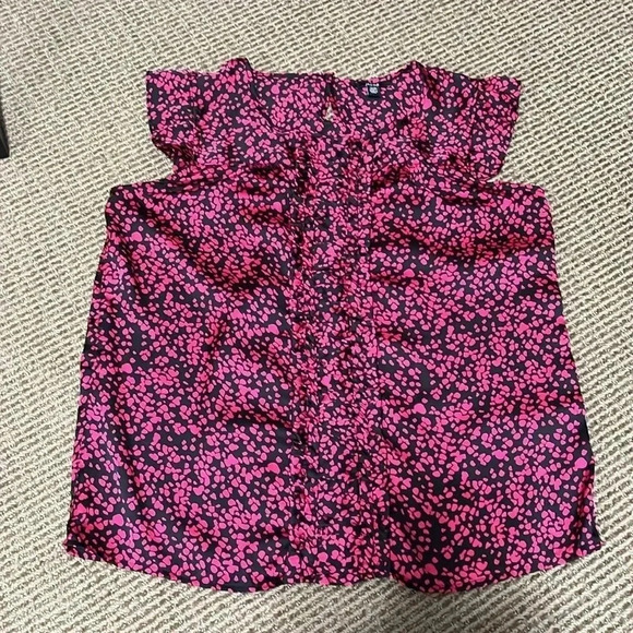 Jacob Sleeveless Ruffled Pleats Pattern Blouse - Picture 16 of 16